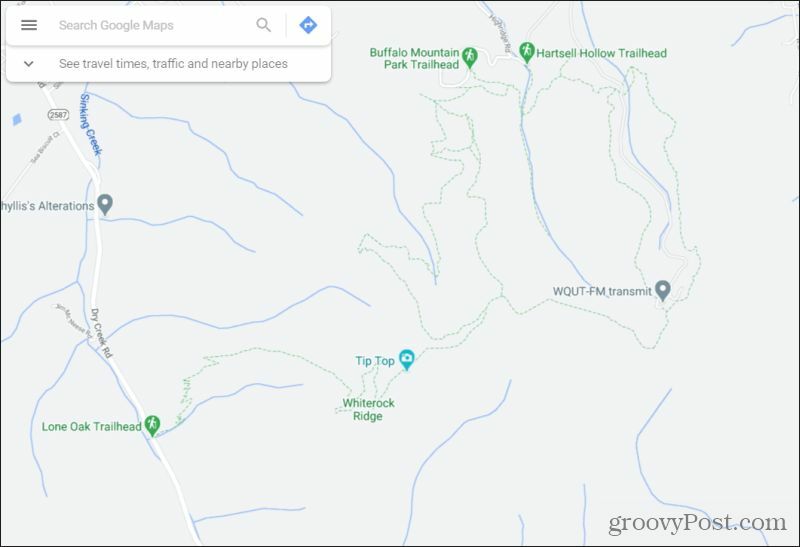 ślady na mapach google