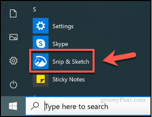 Uruchamianie Snip i Sketch w systemie Windows