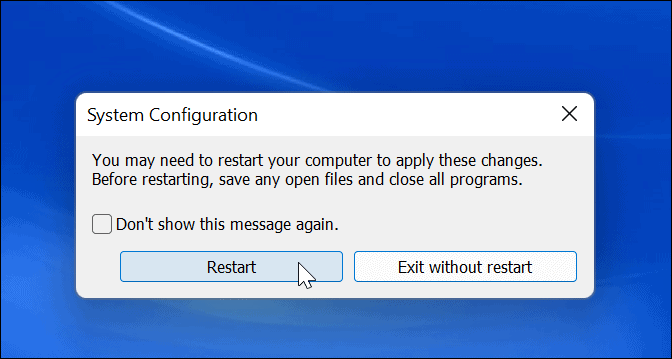 Uruchom ponownie system Windows 11