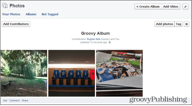 Facebook Współdzielenie albumów ze zdjęciami Dodawanie współpracowników