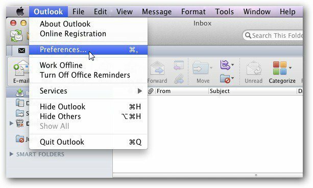 Preferencje programu Outlook dla komputerów Mac