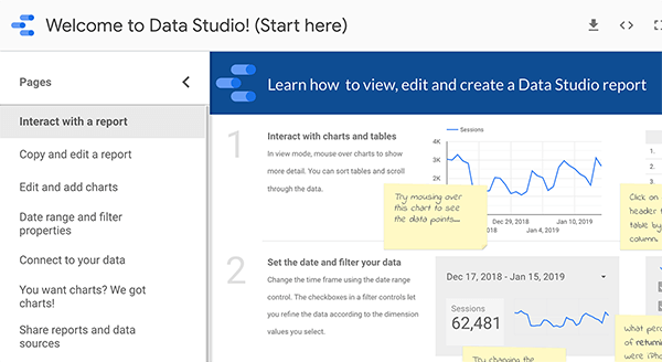 Jak rozpocząć pracę w Google Data Studio, wskazówka 1