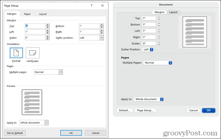 Marginesy niestandardowe w programie Word w systemach Windows i Mac