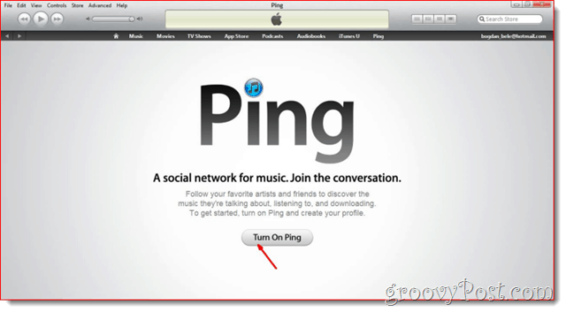iTunes - kliknij opcję Włącz ping