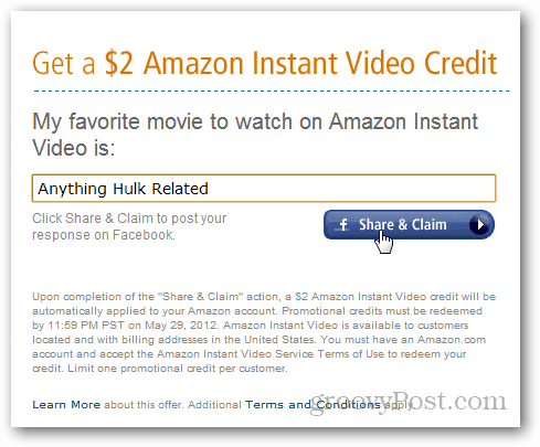 Kredyt wideo Amazon 2 USD