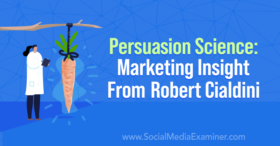Perswazja: Marketing Insight od Roberta Cialdiniego zawierający spostrzeżenia Roberta Cialdiniego w podkaście o marketingu w mediach społecznościowych.