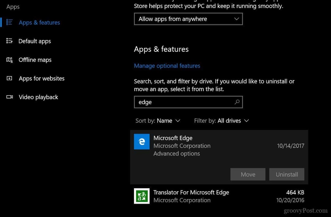 Jak zresetować lub naprawić przeglądarkę internetową Microsoft Edge w systemie Windows 10 1709 i nowszych