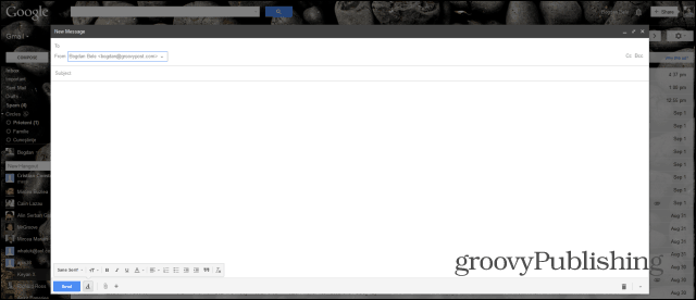Zastosowano nowy pełny ekran Gmail Compose