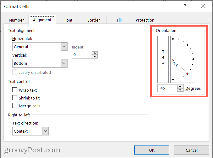 Formatuj wyrównanie komórek w Excelu