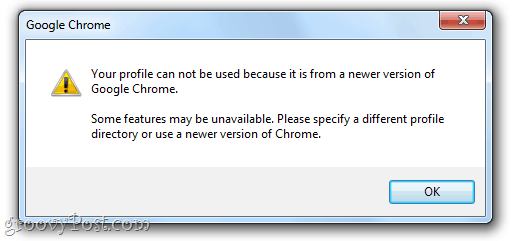 Nie można użyć Twojego profilu, ponieważ pochodzi on z nowszej wersji Google Chrome. Niektóre funkcje mogą być niedostępne. Podaj inny katalog profilu lub użyj nowszej wersji Chrome.