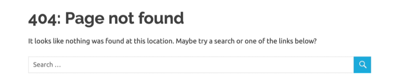 przykładowa strona błędu 404 Google Analytics dostosowana do wyniku błędu 404