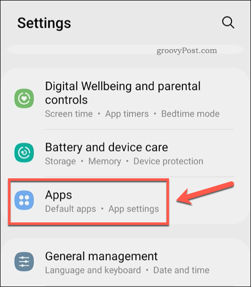 Otwórz menu ustawień aplikacji na Androida