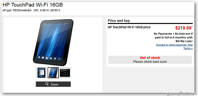 HP TouchPad: podwyżka ceny Switcharoo do następnej wersji zabitego tabletu