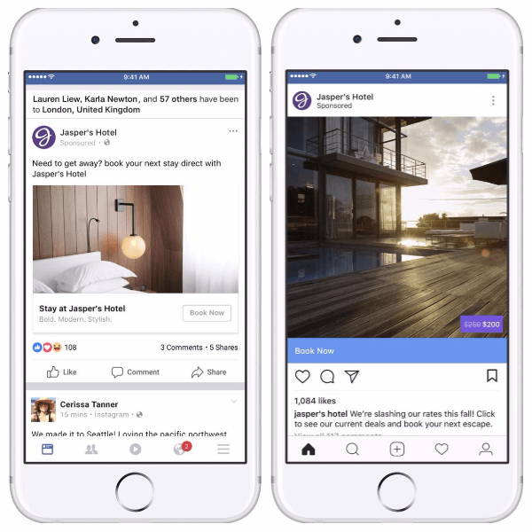 Facebook dodaje kontekst społecznościowy i nakładki do dynamicznych reklam turystycznych.