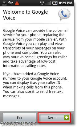 Google Voice na ekranie powitalnym Android Mobile
