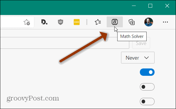 Przycisk Math Solver