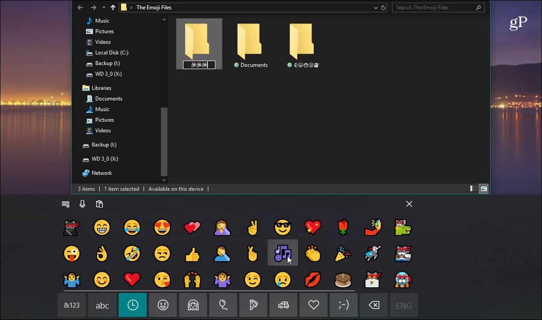 Dotknij Eksplorator plików Emoji klawiatury