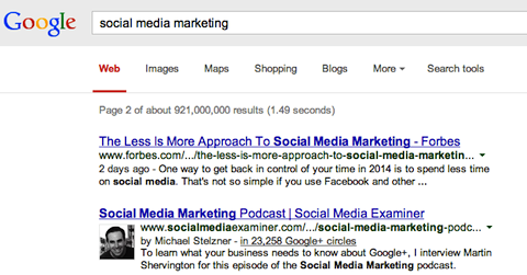 wyszukiwanie marketingowe w mediach społecznościowych w Google +