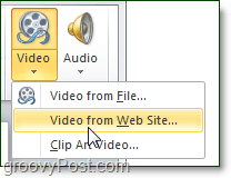 Opcja wideo z witryny sieci Web w programie PowerPoint 2010