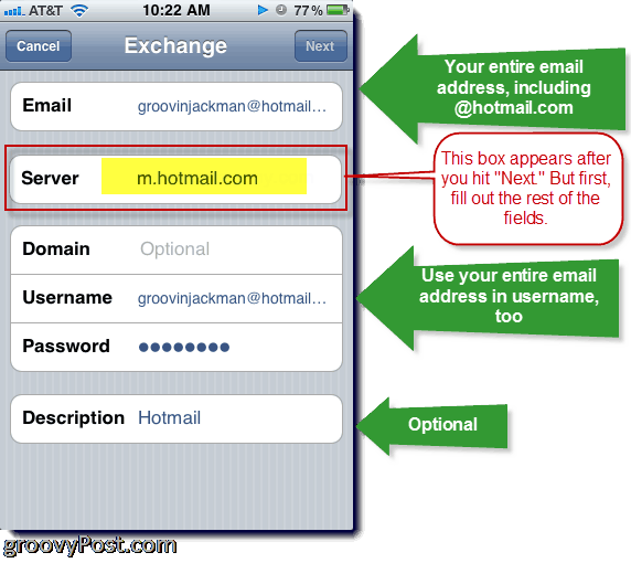 Dodawanie Hotmail Exchange ActiveSync do iPhone'a