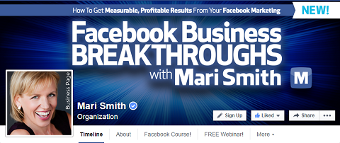 Strona tytułowa Mari Smith na Facebooku