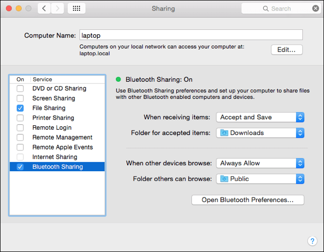 Udostępnianie Bluetooth na komputerze Mac