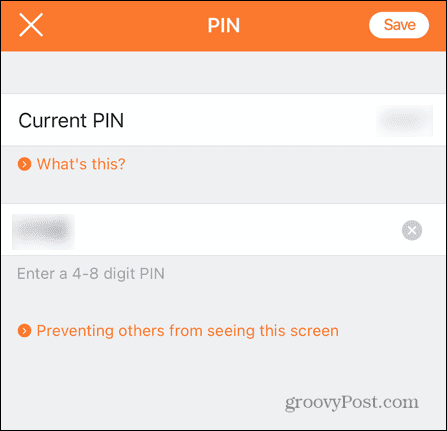 przełącz mobilny pin