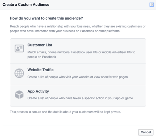 Facebook przesłać bazę danych klientów