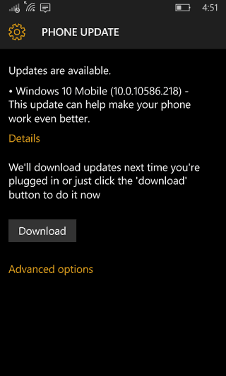 Aktualizacja kwietniowa Windows 10 Mobile