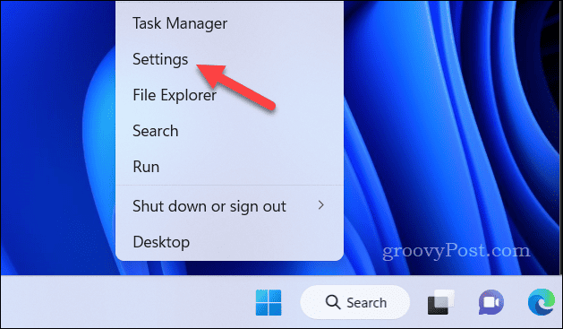 Otwórz menu Ustawienia w systemie Windows 11