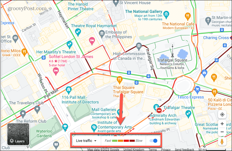 pasek ruchu na żywo w mapach google