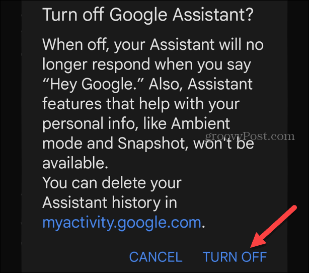 Wyłącz Asystenta Google