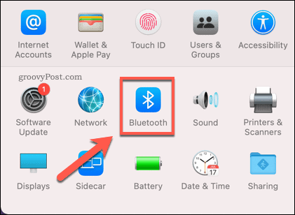 Otwieranie menu ustawień Bluetooth na Macu