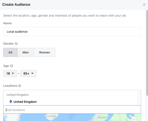 Facebook umożliwia kierowanie wzmocnionego postu do określonych lokalizacji.