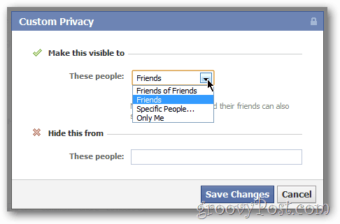 Niestandardowe udostępnianie prywatności aktualizacji i zdjęć na Facebooku