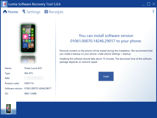 Lumia Recovery Tool Windows 10 na telefony