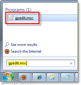dostęp do edytora zasad grupy (gpedit.msc) z orb startowej systemu Windows 7 (menu)