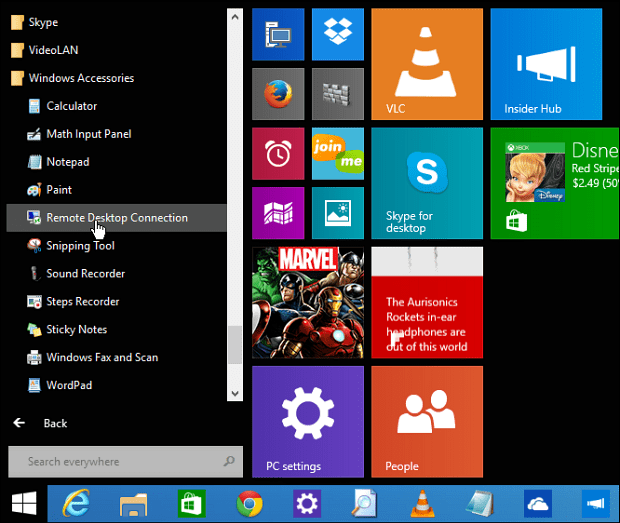 Menu Start systemu Windows 10