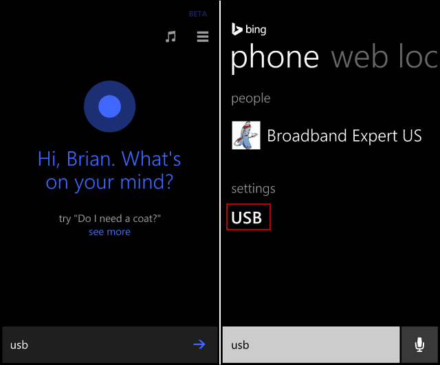 Znajdź ukryte ustawienia USB systemu Windows Phone 8.1
