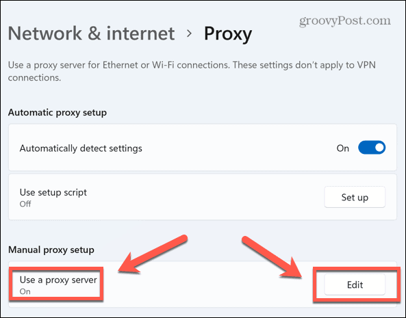 Windows 11 edytuj serwer proxy