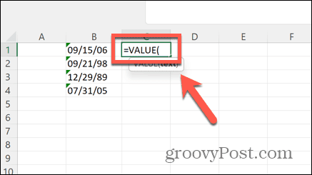 funkcja wartości Excela