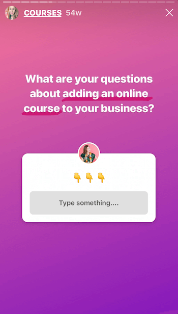 Historia na Instagramie z naklejką Pytania