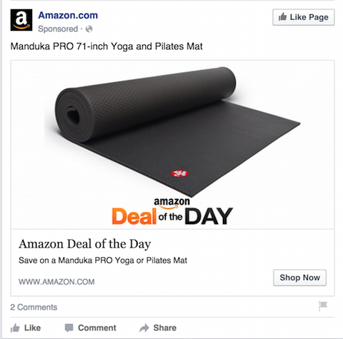 reklama Amazon na Facebooku