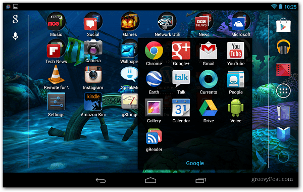 Ekran główny Androida Nexus 7