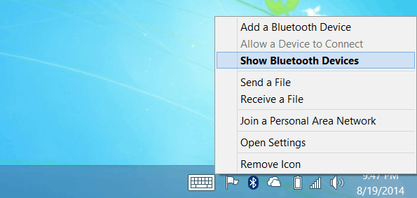 Pokaż urządzenia Bluetooth