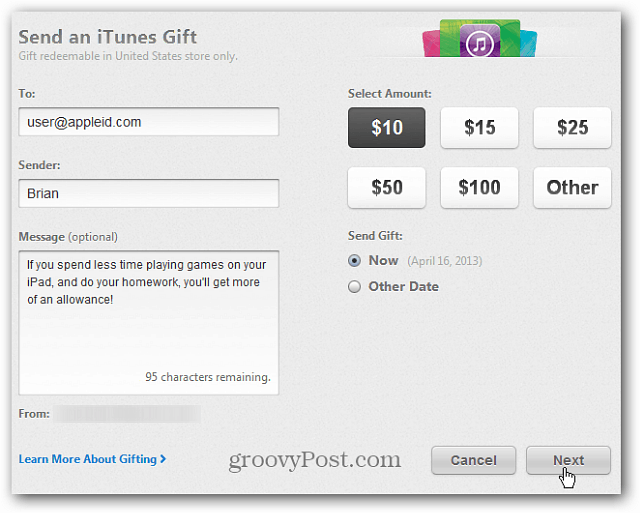 Jak wysyłać wirtualne karty upominkowe iTunes z urządzeń iTunes lub iOS
