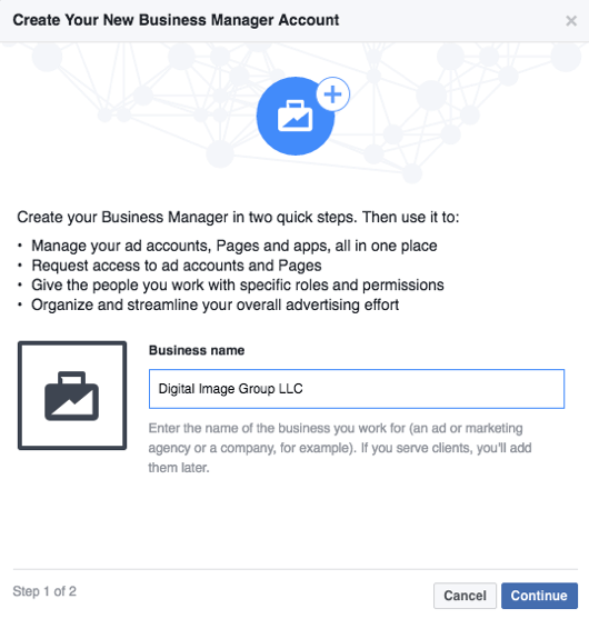 facebook business manager załóż konto