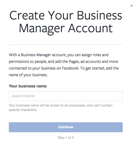 Wpisz nazwę firmy, aby skonfigurować konto firmowe.