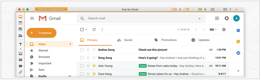 Kiwi dla Gmaila