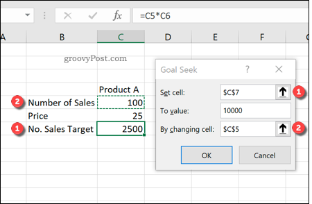 Korzystanie z funkcji Szukaj celu w programie Excel